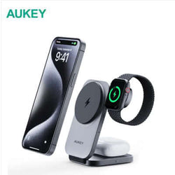 AUKEY LC-MC312 MagFusion Z Qi2 3-in-1 Foldable Magnetic Fast Wireless Charging Station Corporate Gift Singapore