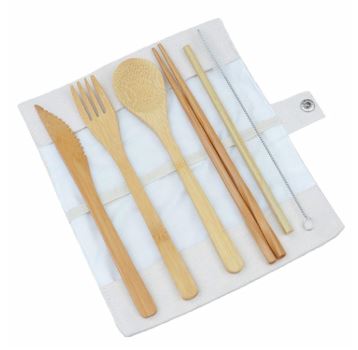 Eco-friendly 6 Pieces Bamboo Cutlery Set Corporate Gifts Singapore