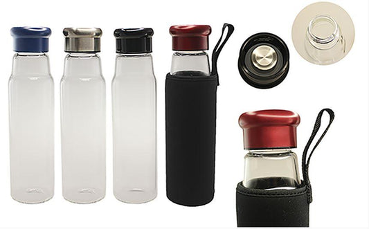 Glass Bottle With Black Neoprene Pouch Corporate Gifts Singapore