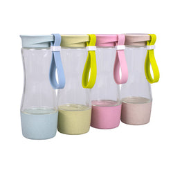 Eco Friendly Wheat Straw Clear Glass Bottle Corporate Gifts Singapore