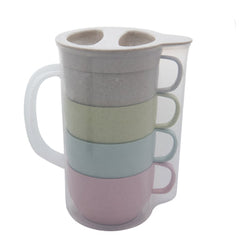 Eco Friendly Wheat Straw Jug with Coffee Mug Corporate Gifts Singapore