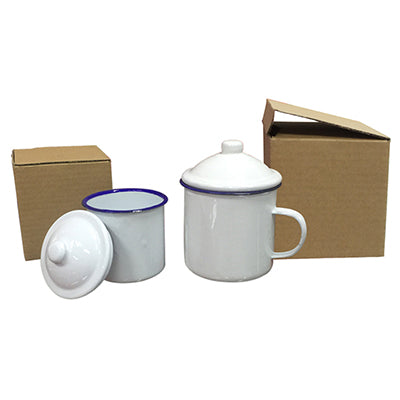 Vintage Design Enamel Mug with Cover Corporate Gifts Singapore