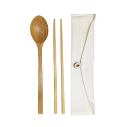 Eco-Friendly Wooden Cutlery in Cotton Pouch Corporate Gifts Singapore