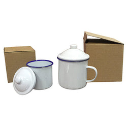 Vintage Design Enamel Mug with Cover Corporate Gifts Singapore
