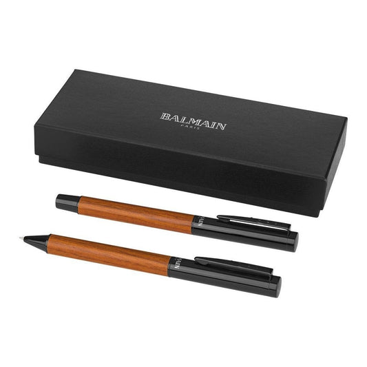 Balmain Woodgrain Duo Metal Pen Set Corporate Gifts Singapore
