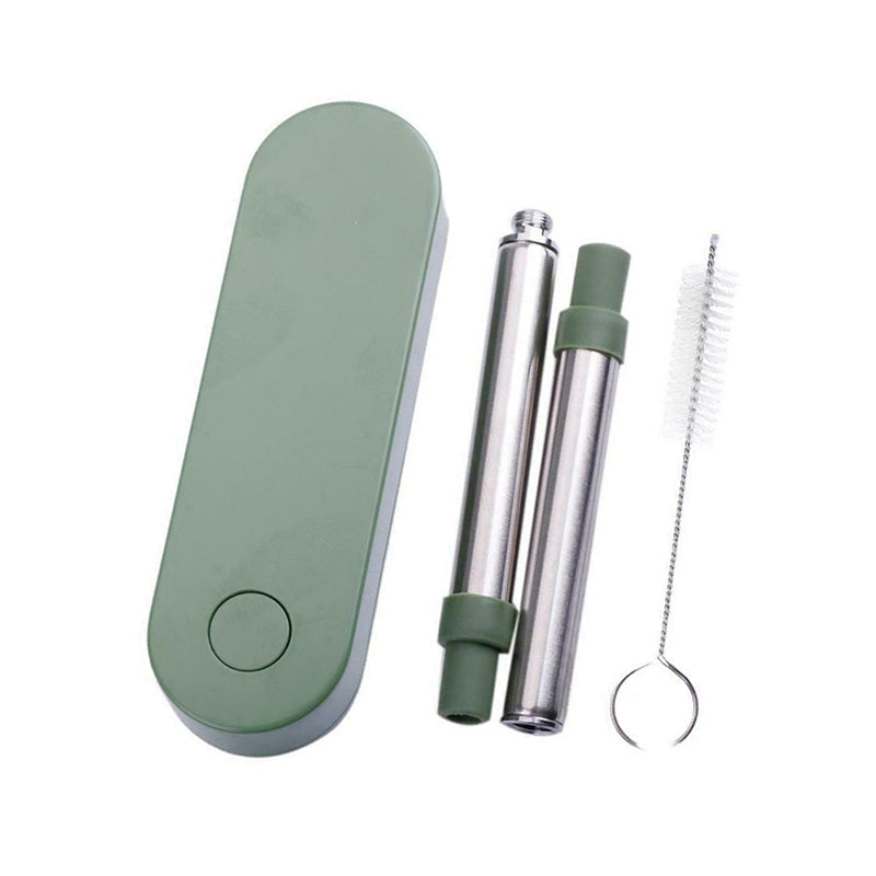 Collapsible Stainless Steel Metal Straw with Brush Corporate Gifts Singapore