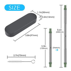 Collapsible Stainless Steel Metal Straw with Brush Corporate Gifts Singapore