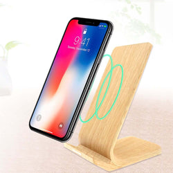 15W Bamboo Wireless Charger with Phone Stand Corporate Gifts Singapore