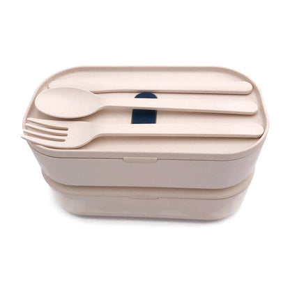Eco-Friendly Bamboo 2-Tier Lunch Box with Cutlery Set Corporate Gifts Singapore