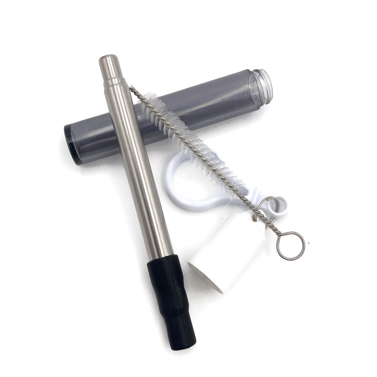Collapsible Metal Straw in Plastic Cylinder Container Corporate Gifts Singapore