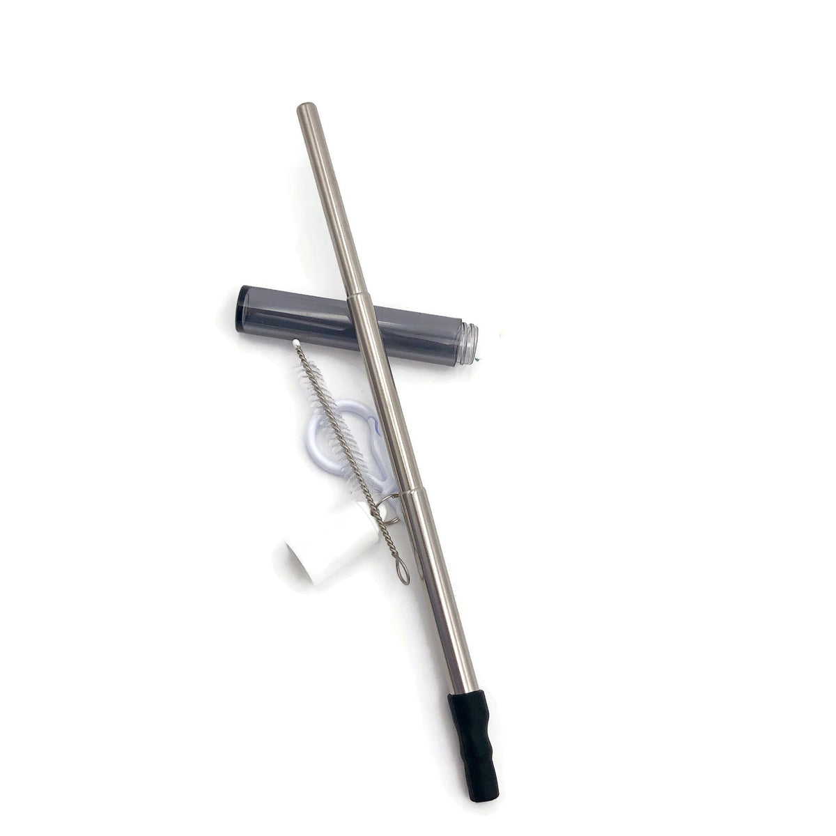Collapsible Metal Straw in Plastic Cylinder Container Corporate Gifts Singapore