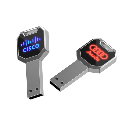 Key Shaped USB Flash Drive with LED Logo Corporate Gifts Singapore