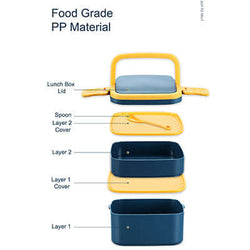 BPA-Free Square Double Layer Lunch Box with Spoon Corporate Gifts Singapore
