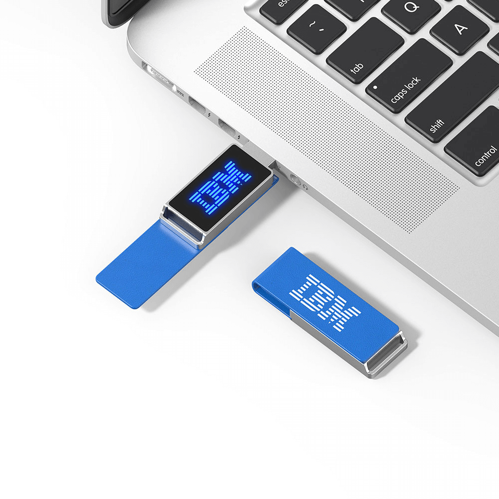 Leather Flip Up USB Flash Drive with LED Logo Corporate Gifts Singapore