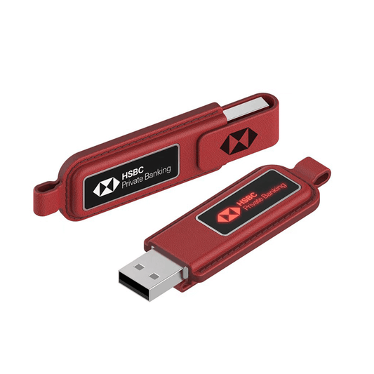 Leather Swivel USB Flash Drive with LED Logo Corporate Gifts Singapore