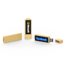 Rectangular Wooden USB Flash Drive with LED Logo Corporate Gifts Singapore