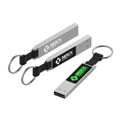 Rectangular USB Flash Drive with Keyring Strap and LED Logo Corporate Gifts Singapore