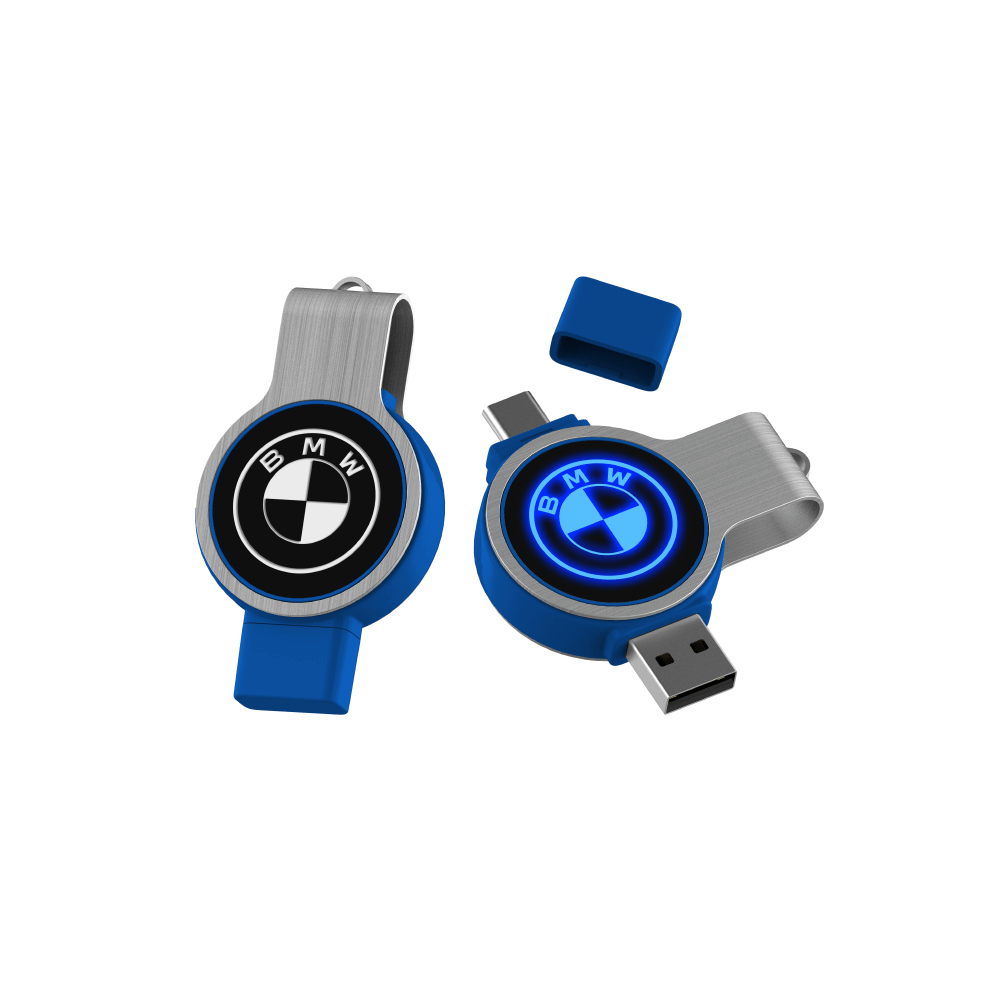 Round Swivel USB OTG Flash Drive with LED Logo Corporate Gifts Singapore
