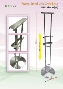 Adjustable Poster Stainless Steel Frame Stand with Round Base Corporate Gifts Singapore