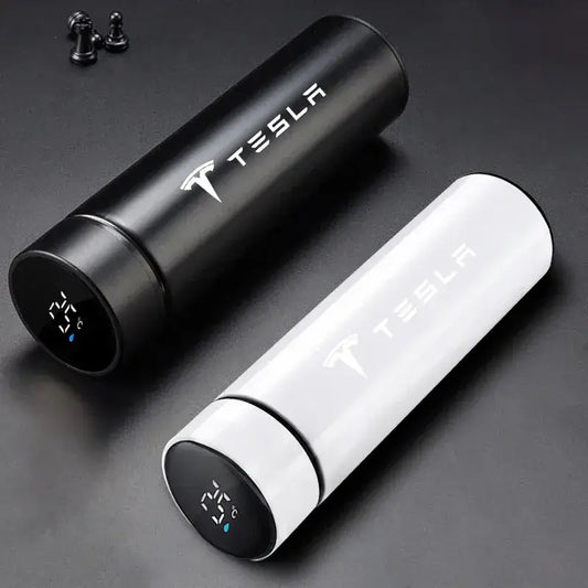 Car 500ml Stainless Steel Thermo Bottle Thermal Cup Temperature Display Vacuum Flasks For Tesla Model Y 3 S X Roadster Bonina Corporate Gifts Singapore