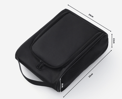 Polyester Shoe Bag dimensions 33x24x13cm, durable black design for organized footwear and travel.
