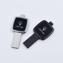 Square Shaped USB Flash Drive with Keyring and LED Logo Corporate Gifts Singapore