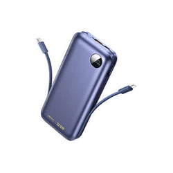 Remax FP-130 Fast Charging Powerbank with Dual Cable 20000mAh in blue color, featuring dual charging cables.
