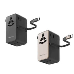 Momax 1-World²⁺ 4-Port Mini Universal Travel GaN Charger with Built-In Retractable Cable 100W