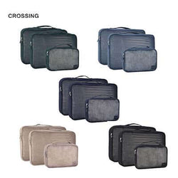 Crossing Waterproof Ripstop Nylon Packing Cube Set in various colors and sizes for organized travel.