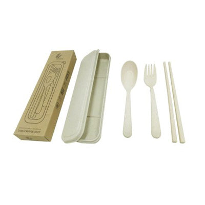 Straw Wheat Cutlery Set in box Corporate Gifts Singapore