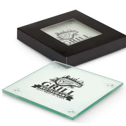 Venice Glass Coaster - Set of 2 - Square Corporate Gift Singapore