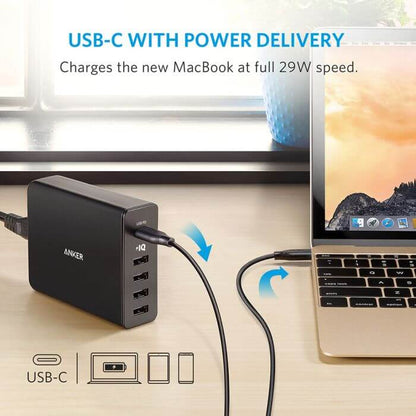 Anker PowerPort+ 5 Ports USB-C 60W With PowerIQ™ Charging Station Corporate Gifts Singapore