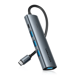 Vention 5-in-1 USB-C Hub with multiple USB ports for versatile connectivity and fast data transfer.