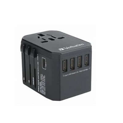 Verbatim 65686 4 USB and 1 Type C Ports Travel Adapter Corporate Gifts Singapore