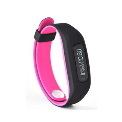 Actxa Swift fitness band with black outer strap and pink lining.