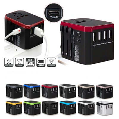 4 USB with Type-C Travel Adapter Corporate Gifts Singapore