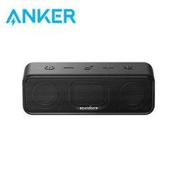 Anker Soundcore 3 Bluetooth Speaker with Stereo Sound in black showcasing dual drivers and control buttons