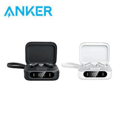 Anker Soundcore P41i Earbuds with Built-In Phone Charging in black and white charging cases.