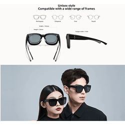 Xiaomi Polarized Fitover Sunglasses displayed in unisex style, compatible with various frame shapes.