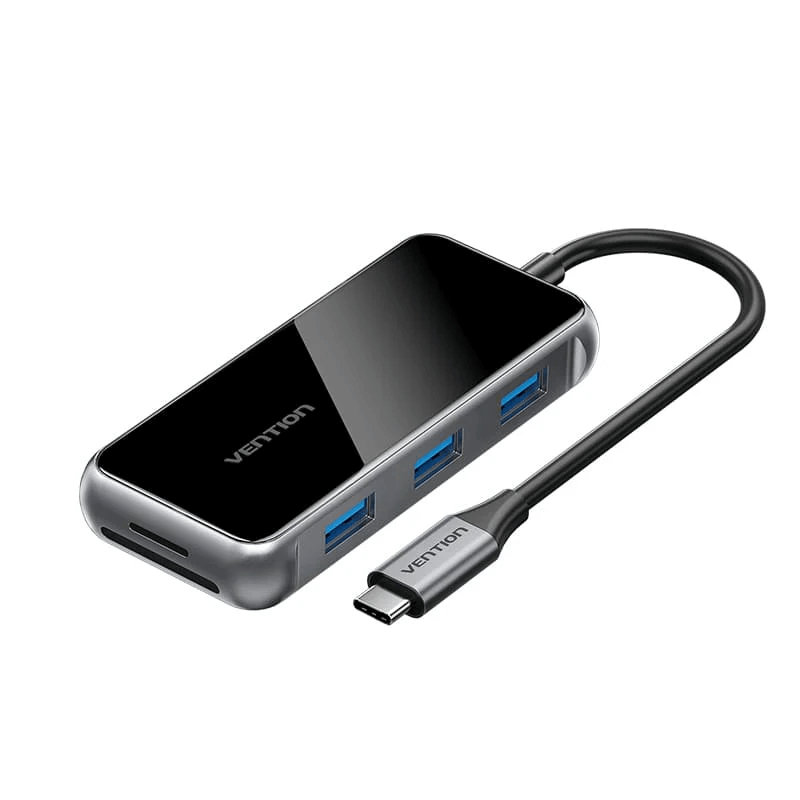 Vention 7-in-1 USB-C USB Hub with multiple ports and sleek design, ideal for corporate gifts and efficient connectivity.