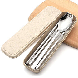 Eco Friendly Stainless Steel Travel Cutlery Spork and Straw Set Corporate Gifts Singapore