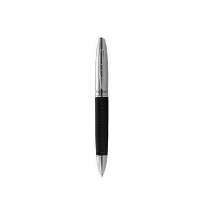 Balmain ballpoint pen with a black wrapped barrel and silver-coloured clip and tip.