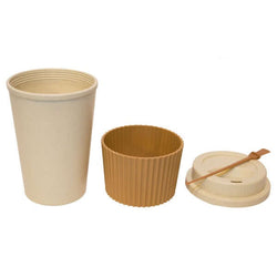 400ml Wheat Straw Mug with Sleeve, eco-friendly design, suitable for corporate gifts and beverages.