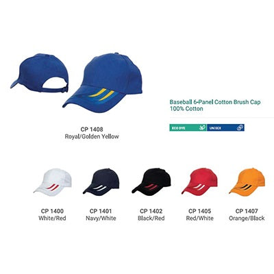 Sporty Cotton Baseball Cap 6 Panel Corporate Gifts Singapore