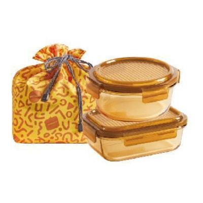 LocknLock Amber Glass Lunch Box 3pcs Set Corporate Gifts Singapore