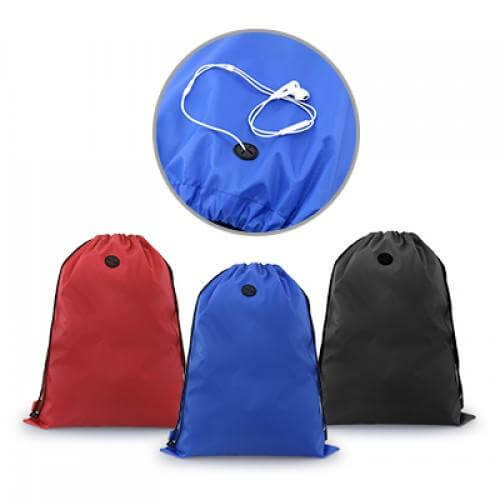 Drawstring Bag With Ear Pieces Eyelet Corporate Gifts Singapore