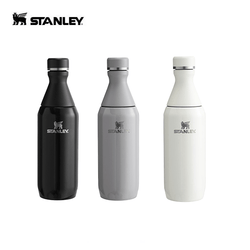 STANLEY All Day Slim Bottle 20oz in black, gray, and white colors for sustainable hydration.