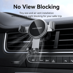 Vention Tiny Car Phone Mount installed in vehicle air vent for hands-free navigation without view blocking.