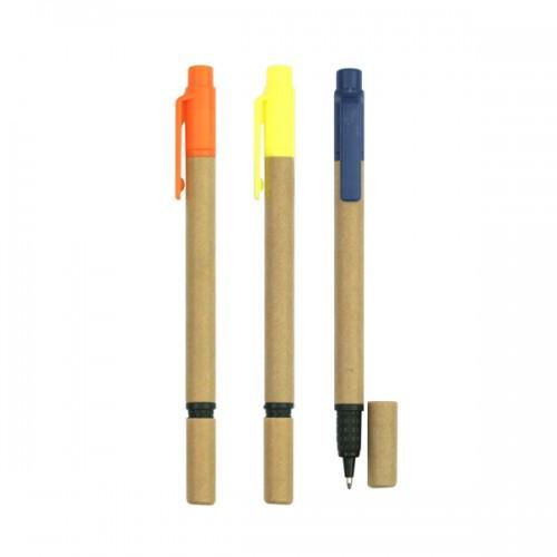 Eco Friendly Recycled Paper Ball Pen & Highlighter Corporate Gifts Singapore