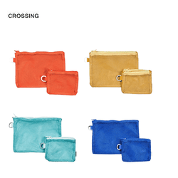 Crossing Mia Double Pocket Mesh 2Pcs Set in vibrant colors, perfect for organized essentials and corporate gifts.